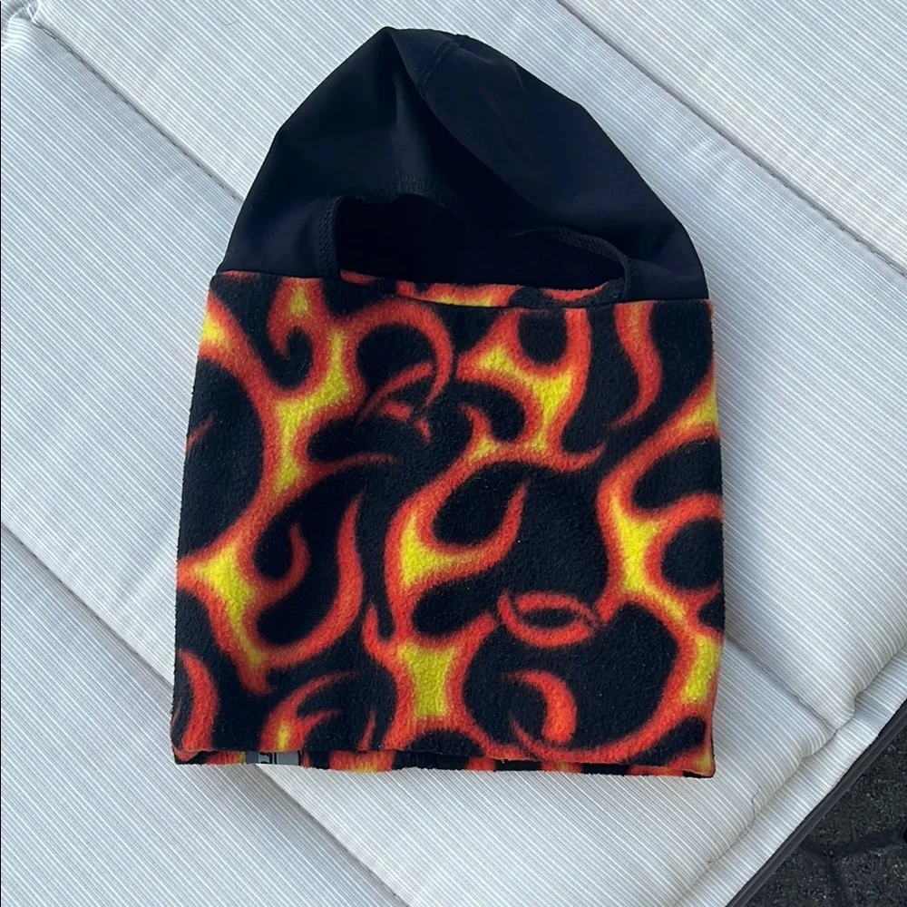 Vibrant Flame Hooded Scarf